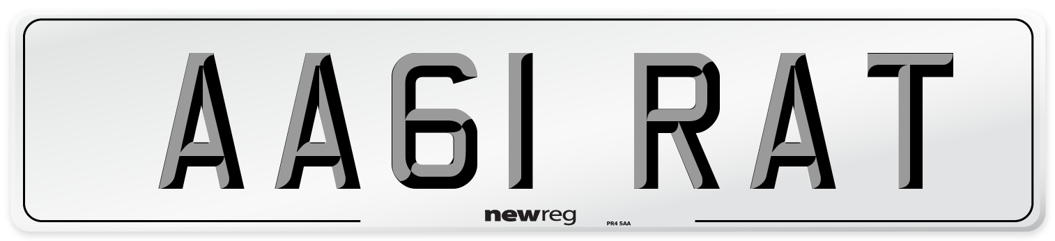 AA61 RAT Number Plate from New Reg